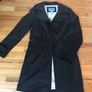 Black satin trench coat